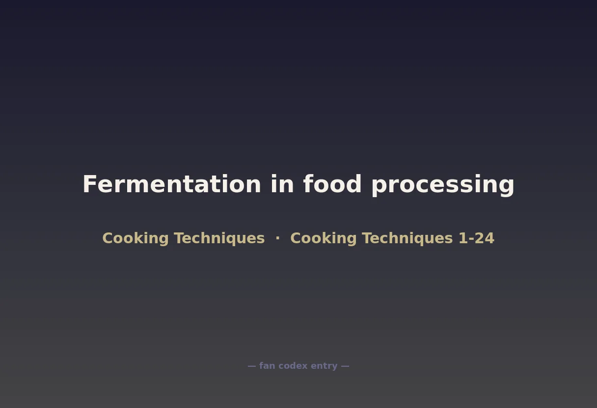 Fermentation in food processing